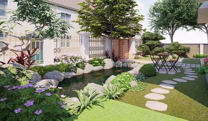 Thiết kế sân vườn biệt thự Vinhomes Ocean Park